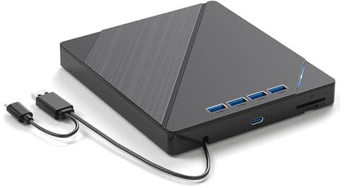 Qsvbeeqj BluRay DVDs Burner Externe Disc Rekorder Mehrerer Betriebssystemkompatibilität.