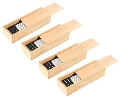 BESPORTBLE 4sätze Domino Holz Domino-Spielzeug Für Haushalt Domino-blöcke Für Junge Mädchen Langlebiges Holz-Domino Für Drinnen Und Draußen