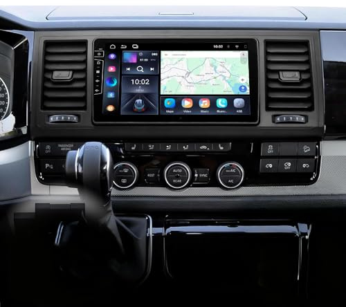 Autoradio Android 14 para Furgoneta T6 Transporter Multivan 2016-2022, Radio 2 DIN con Carplay Android Auto, Pantalla táctil de 9 Pulgadas con Bluetooth FM/RDS+cámara de Marcha atrás, 2+32G