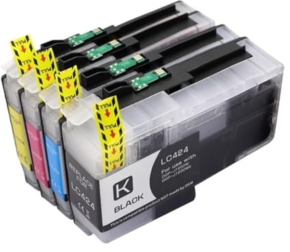 Cartouche d'encre for imprimante Couleur LC424 LC 424, Compatible avec la Cartouche for Brother DCP-J1200DW DCP-J1200W DCP-J1200WE(LC424-1Set)