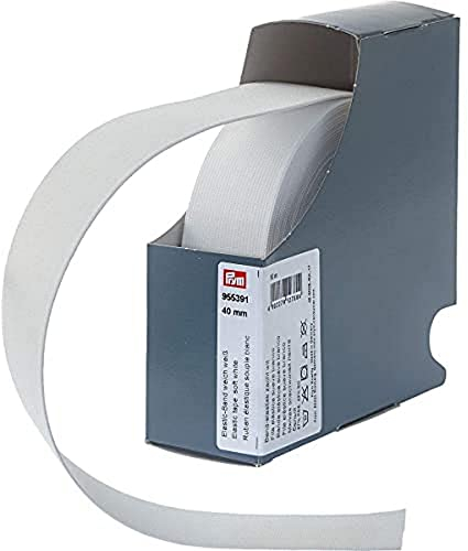 Prym 955391 Elastic-Band weich 40 mm weiß, 57 Prozent PES 43 Prozent ED