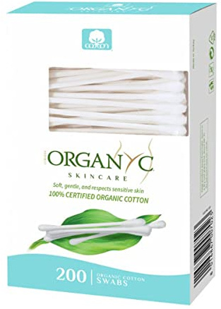 Organyc 100% Certified Organic Cotton Swabs - No Man-Made Materials, 200 Count, White