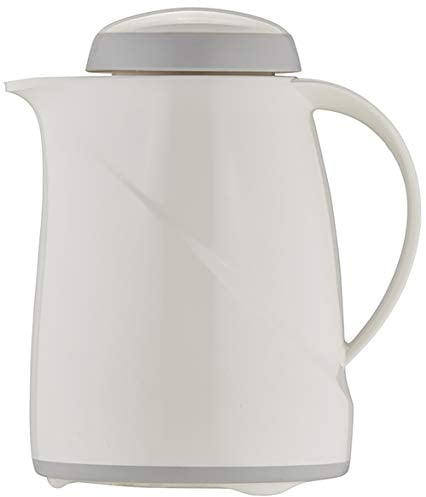 Helios Wave Thermoskanne Weiß 0,3L - 6h Heiß - Hält Getränke heiß & kalt Spülmaschinenfest – Leichter, robuster Kunststoffmantel – Ideal für Kaffee & Tee