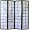 PEGANE Paravent Japonais en Bois Noir Dessin Bambou de 4 pans