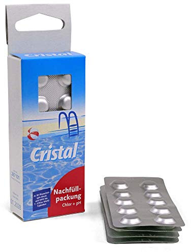 Cristal pH-Wert Rapid Tabletten - 60 Stück - Präzise Chlor & pH-Messung für Pools & Whirlpools - Einfache Anwendung - Zuverlässige Wasseranalyse