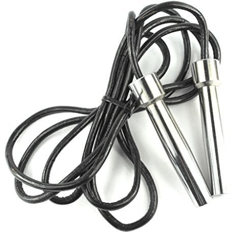 Senshi Japan Skipping Rope, Thick Genuine Leather With Metal Handle, 9-Foot-Long, Ball Bearings, Stainless Steel Material, Frictionless Rotation, Versatile & Non-Breakable