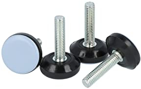 GLEITGUT 4 x Teflongleiter M6 Gewinde 22 mm Möbelgleiter PTFE Stuhlgleiter Möbelfuß Stellschrauben