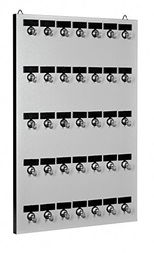 Key Hook, Key Rack #35MGN, 35 Extra Space Bolted Metal Hooks with 'Customize Name Plate', (35 Sets of Tag & Ring Included) - Made in USA