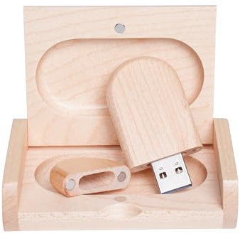 Yaxiny USB Stick Hölzernes Speicherstick 64GB USB 3.0 Flash Drive Memory Stick Datenspeicher Pendrive Geschenk Mit Holzkasten