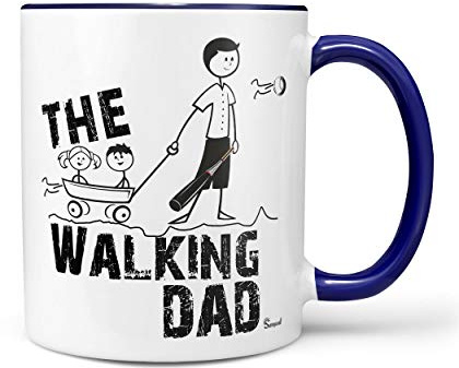 Sunnywall Keramik Tasse Kaffeebecher Riesen Fun The Walking Dad Geschenk | Kaffeetasse Teetasse Keramikbecher 330 ml spülmaschinengeeignet für Kaffee Tee Büro Alltag Geschenkidee Geschenktasse
