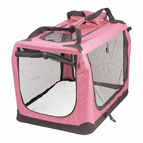 Petbarn Portable Soft Fabric Pet Carrier Folding Dog Cat Puppy Travel Transport Bag (Small, Pink)