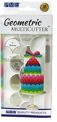 PME GMC192 Geometric Multicutter for Cake Design-Fish Scale, Medium Size, Weiß