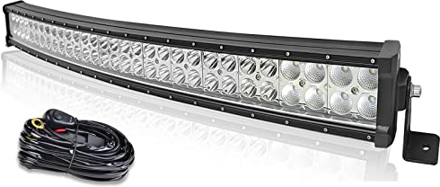Willpower 180W Gebogener LED Arbeitsscheinwerfer Bar, 32'' 79CM LED Zusatzscheinwerfer mit Kabelsatz für Offroad Auto Scheinwerfer Traktor 4x4 SUV ATV