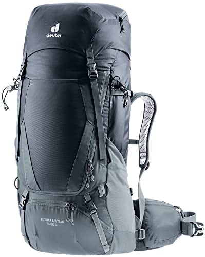 deuter Futura Air Trek 45 + 10 SL Damen Trekking Wanderrucksack, Black-graphite