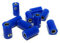 BELI-BECO 61/6 Kupplung für Querlochstecker - Miniatur-Bananenstecker mit Stift-Ø: 2,6mm - 10 Stück (Blau)