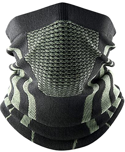 WTACTFUL Schlauchschal Herren Halbe Sturmhaube Halstuch Halswärmer Ski Mask Skimaske Halsschlauc Neck Gaiter Motorrad Gesichtsmaske für Winter Laufen Skifahren Snowboarden Grün