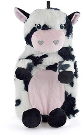 STC Stores Natural Rubber Hot Water Bottles with Removable Novelty Plush Covers (Cow - 750ml Bottle)