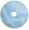 Lebensquelle Plus Edelstein Donut Ø 30 mm + Baumwollband + Edelsteinkarte | Naturstein Anhänger Halskette | Echte Heilsteinkette inkl. Band (Aquamarin)