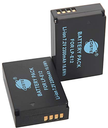 DSTE 2-Pack LP-E12 Ersatz Batterie Akku Kompatibel mit Canon EOS M100, Rebel SL1, EOS 100D, EOS M, EOS M2, EOS M10