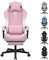 SITMOD Gaming Chair with Footrest-Computer Ergonomic Video Game Chair-Backrest and Seat Height Adjustable Swivel Task Chair for Adults with Lumbar Support(Pink)-Fabric