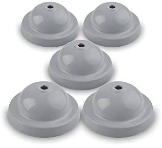 AMARCORDS - 5 Rosetten aus Porzellan für Pendelleuchten mit farbig gewölbten Keramikgehäusen GRAU