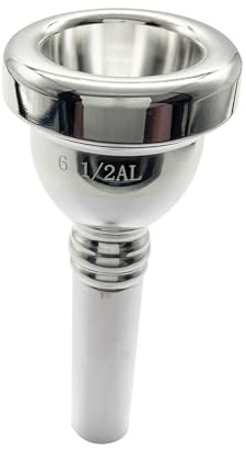 Missmore 6 1/2AL Silver Trombone Mouthpiece - Professional Grade Brass Instrument Mouthpiece for Tenor Trombone, Premium Sound & Durability