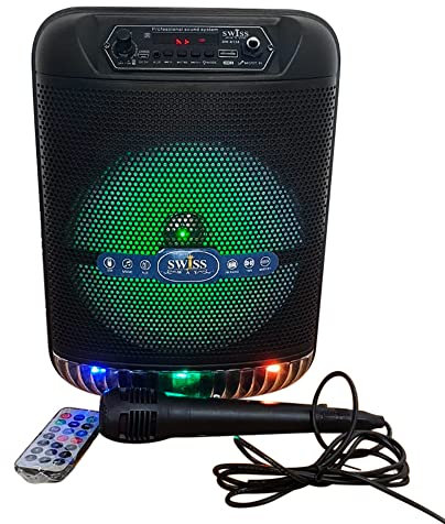 Altavoz Bluetooth Grande SW-8138 de Suelo Portátil Inalámbrico 8 con Karaoke | Empareja Dos Altavoces del Mismo Modelo Y Disfruta Doble De La Fiesta | Sintonizador Radio FM, Potente Altavoz