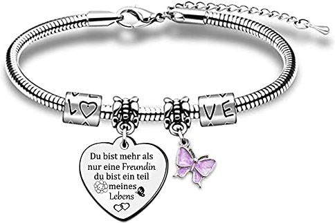 Handgelenk Armbänder Frauenin Freundschaft für Immer Schätzen Geburtstag Geschenk Herzen Schmuck Gehen Universität Abschluss Abschied Begleiten Erinnerung Weihnachten Andenken Netter Schmetterling