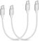 etguuds Short USB C to USB C Cable 30CM, White 2Pack 60W USB C Cable Fast Charging Braided Charger USBC Lead for iPhone 15 Pro Max Samsung Galaxy S24 Ultra S24 S23 S20 Note 20 A54 A70 A71