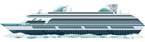 Beistle 4' 9 Wide Cardstock Paper Jointed Cruise Ship Nautical Decorations, Bon Voyage Ocean Theme Party Supplies