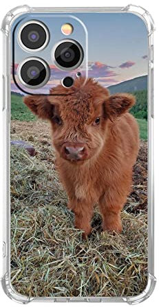 Vesidurt Highland Pampa Cow Case for iPhone 13 Pro Max,Cute Baby Animal Pattern,Trendy Soft TPU Bumper Case for iPhone 13 Pro Max