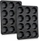 Onader Muffinform für 12 Muffins, 2er-Pack Edelstahl Muffin Backform mit Antihaftbeschichtet, 35×27cm Muffinblech für Cupcakes, Pudding, Brownies, Ungiftig & Gesund, Langlebig & Leicht zu reinigen