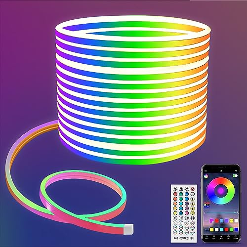 Lucienstar Led Rope Lights - 10M Flexible Neon-Lichtsteuerung mit Remote/APP, IP67 Wasserdicht RGB, Musik-Sync, mehrere Modi für Schlafzimmer im Freien Dekor