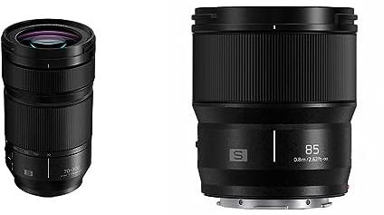 Panasonic S-R70300E LUMIX S Teleobjektiv & S-S85E LUMIX S Objektiv (85mm, L-Mount Objektiv, F1.8, Filtergröße 67mm) schwarz