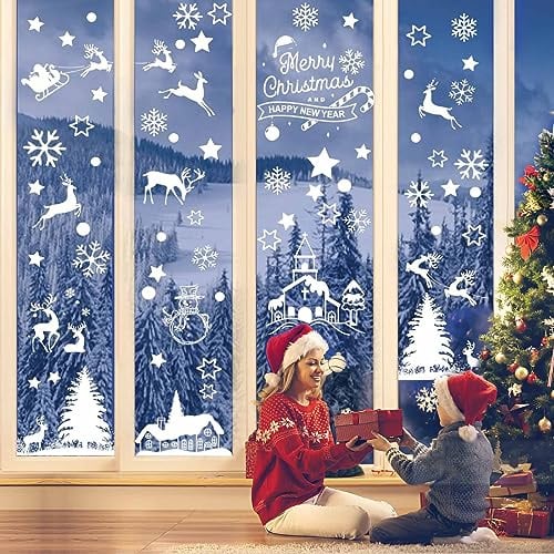 Pegatinas Ventana Navidad, 9 Piezas, Cristales