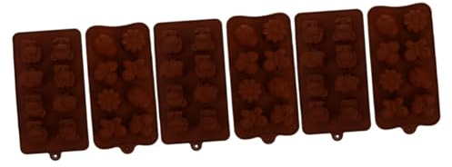 BESTonZON 6 Pcs Animal Silicone Mold Chocolate Birthday Toppers for Cakes Candy Making Silicone Dog Treat Molds Silicone Fondant Pastry Baking Silicone Animals Soap Mold Silica Gel Biscuit