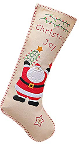 GBEN Jute Nikolausstiefel zum Befüllen Kamin Weihnachten Kleiner Süßigkeiten Geschenk fröhliche Dekoration Socken hängende Wohnkultur Baby Schaukel Indoor Weihnachtsstrumpf Blau (Red, One Size)
