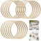 MIYUANGKJ 16 Stk Bambus Floral Hoop 10cm Holzringe Zum Basteln Traumfänger Ringe Holz Blumenkranz für DIY Valentinstag Jahrestag Hochzeitskranz Deko Wandbehang