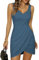 Missufe Vestido de cóctel de verano, festivo, elegante, envolvente, para mujer, vestido de fiesta, vestido vintage (azul oscuro, talla S)