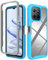 SEAHAI Transparente Funda para Honor 70 Lite 5G / Honor X6 / Honor X8 5G, Estuche Antigolpes Ligero Caso PC Carcasa Doble Bumper Silicona TPU y Built-in Marco Anti-caída - Azul Claro
