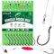 Dovesun 10 Stück Circle Hooks Rigs Angelhaken mit Vorfach Angelhaken Set Hakenlöser Angeln Wels-Rig für Salzwasser Süßwasser Forellenhaken 10/0