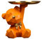 BLOOOK Statue Skulptur,Bär Figur Dekorative Tablett,Bären Skulpturen mit Dekotablett,Teddy Bär Deko Figuren Schlüsselschale,Dekoschale für Dessert Kosmetik Schmuck Kerzen (Orange (B))