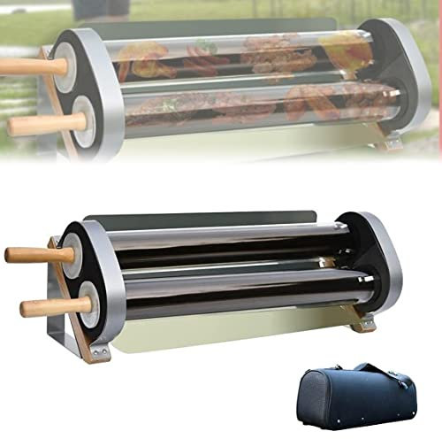 ZHPPED Four Solaire Portable, Grill Solaire Double Tuyau, Cuisinière Solaire, Température Maximale 371 °, Convient pour Une Utilisation en Extérieur Et Voyage