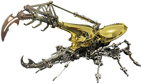 3D Metall Puzzle Modellbausatz Erwachsene, DIY 3D Puzzle Metall Mechanische Käfer-Tiere, Metall 3D Puzzle Model Kit Desktop Spielzeug Geschenke - 1014 Teile