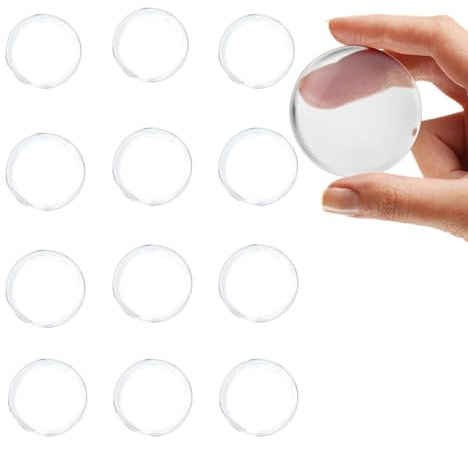 12 Pcs Door Handle Protectors, Self Adhesive Guard Wall Protector, Small Clear Door Handle Stopper, Door Handle Protectors Bumper Pads, Round Wall Cushion Door Protector, for Wall, Door
