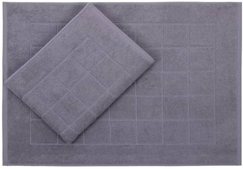 Betz 2 Stück Badvorleger Berlin Größe 50x70 cm 100% Baumwolle Badematte Badteppich Duschvorlage Qualität 650 g/m² Farbe dunkelgrau