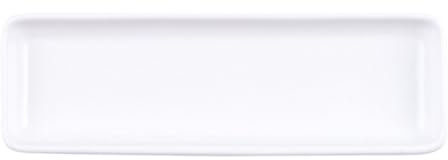 Luxshiny White Ceramic Sushi Platter - 23.4cm Rectangular Porcelain Serving Tray for Appetizers, Desserts & Canapés, Restaurant-Quality Dinnerware for Home, Banquet & Party Use