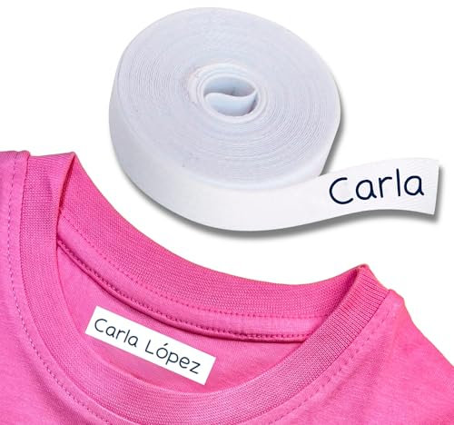 SticTag Cinta Personalizable Termoadhesiva Para los Niños y Para Etiquetar Con el Nombre y Marcar en el Cole(Blanco)