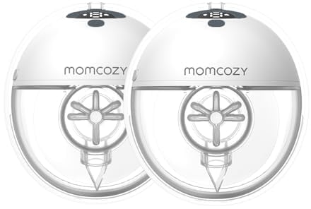 Momcozy M5 Hands Free Breast Pump, Wearable Breast Pump of Baby Mouth Double-Sealed Flange with 3 Modes & 9 Levels, Electric Breast Pump Portable - 24mm (2, Gray)