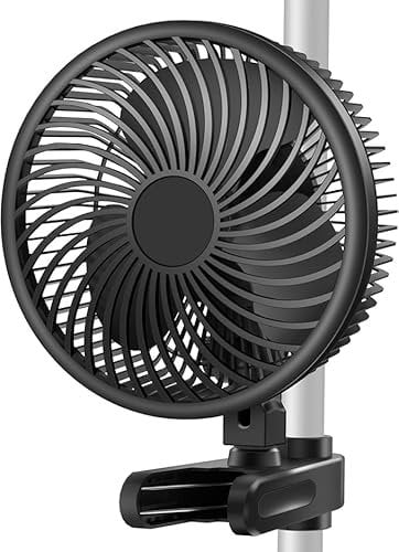 Brogachy Clipfan/Ventilador con Clip 10W, Ventilador de Cultivo con Clip Oscilación Automática motor EC trifásico, 10 Velocidades, para Tienda de Cultivo.